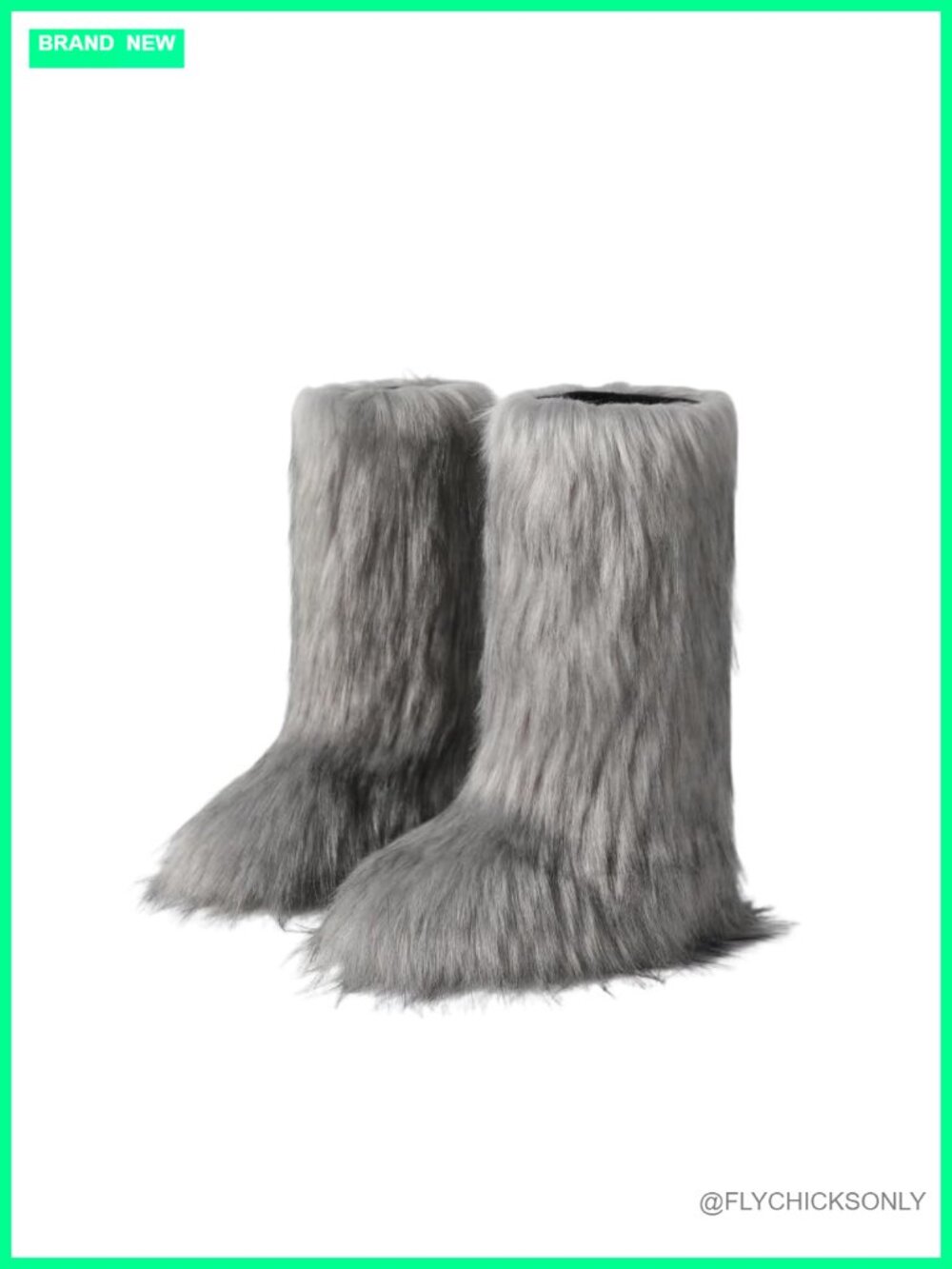 Faux Fur Knee-High Winter Boots Fluffy Cozy Y2K Style